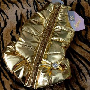 Pet Coat Sweater Golden Puffer xs or small ea. New w/ Tag!